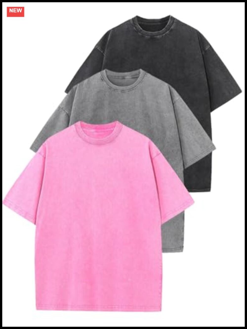 Oversized Vintage Washed Baggy Tee Cotton Short Sleeve Acid Wash Unisex Top